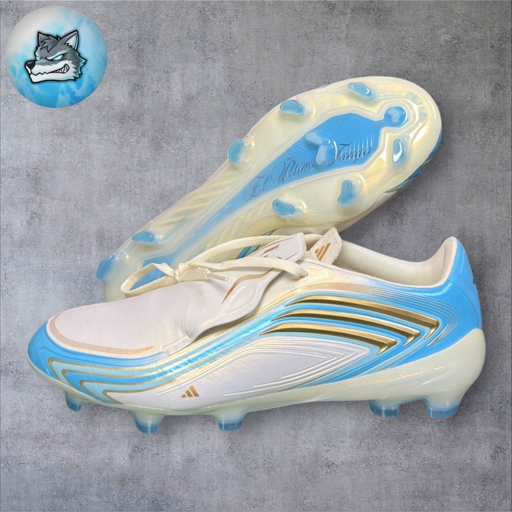 Adidas F50 Messi Pro FG Soccer Cleats Ivory Blue Ultimo Tango Men's Sz 6 IH1899